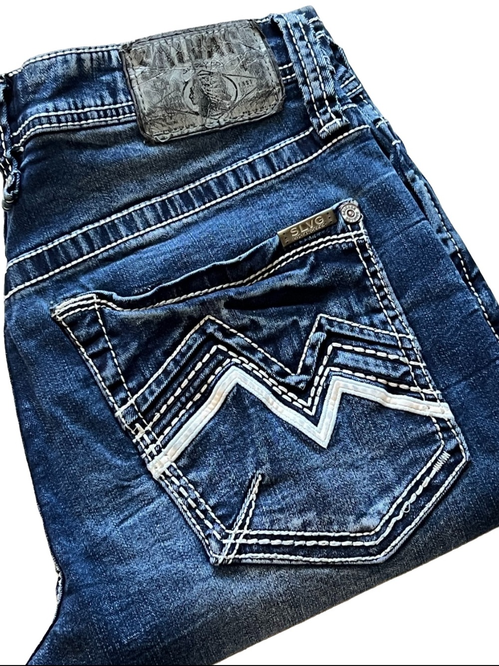 Salvage Mayhem Straight Men’s 30 R Regular Fit Blue Jeans